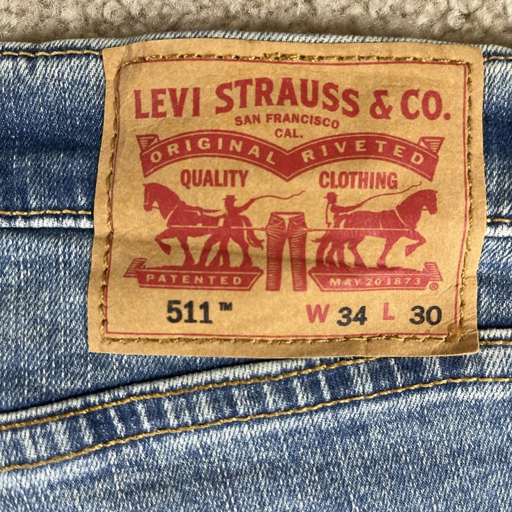 Levi's Classic 511 Slim Fit Flex Stretch Denim Jeans Men's 34x30 True‎ Fit 36x30 - Picture 10 of 13